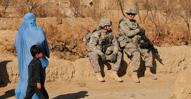 Afghans and soldiers