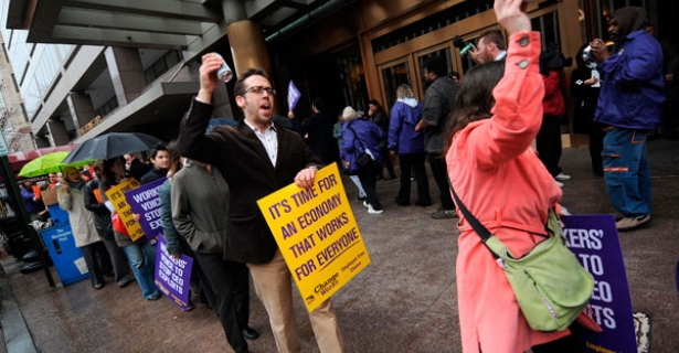 SEIU member protest