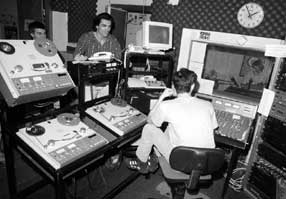 Inside the B92 sound booth.