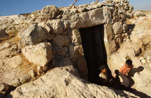 Cave-dwellers exiting the maze of ancient caves.